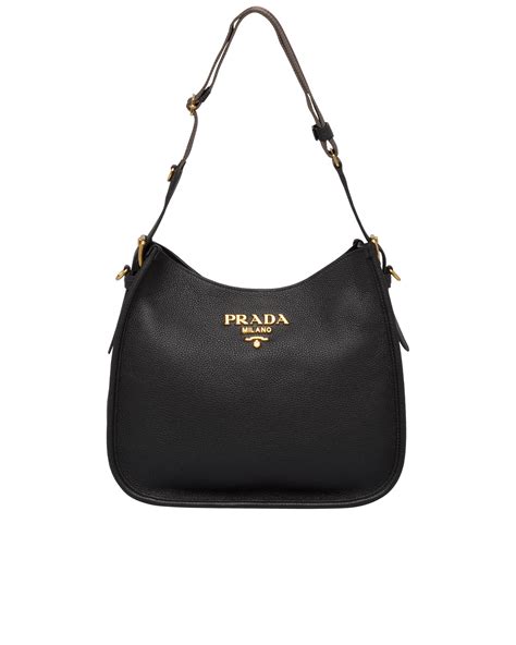 prada blue leather hobo bag